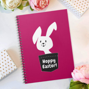 Carnet Lapin de Pâques Moderne Amusant Houblonné Rouge Bl