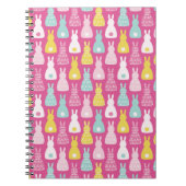 Carnet Lapin de Pâques rose motif (Devant)
