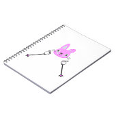 Carnet Lapin de ski avec bâtons de ski (Côté gauche)