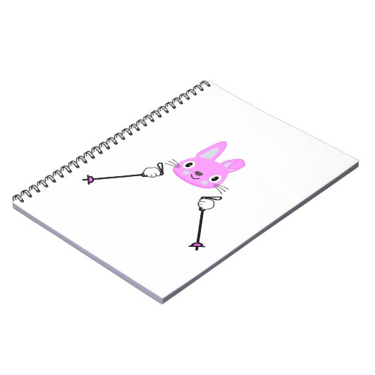 Carnet Lapin de ski avec bâtons de ski (Côté gauche)