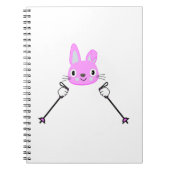 Carnet Lapin de ski avec bâtons de ski (Devant)