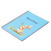Carnet Lapin de vœu bleu Pissenlit Fleur (Côté gauche)
