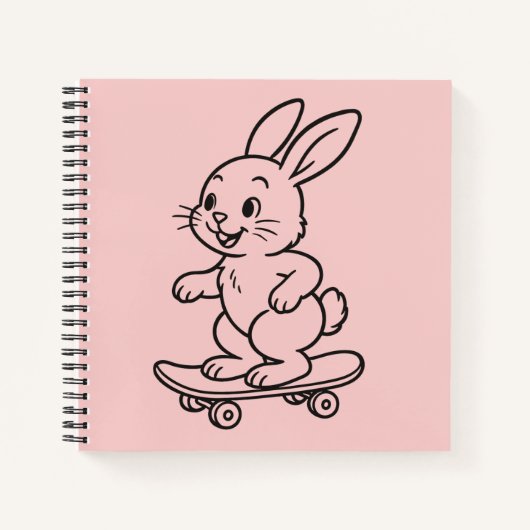 Carnet Lapin en skateboard (Devant)