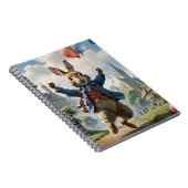 Carnet Lapin joyeux sautant avec des ballons (Côté Droit)