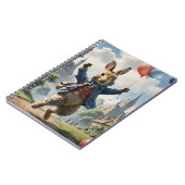Carnet Lapin joyeux sautant avec des ballons (Côté gauche)