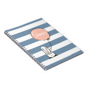 Carnet Lapin mignon. Animal de lapin drôle rose et bleu (Côté Droit)