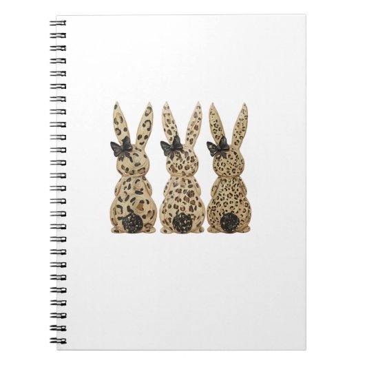 Carnet Lapin Mignon Arc Léopard Drôle de Pâques Chrétien (Devant)