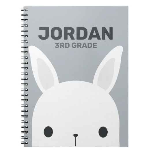 Carnet Lapin mignon avec nom personnalisé (Devant)