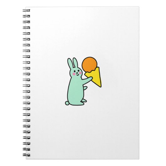 Carnet Lapin Mignon Tenant une Glace (Devant)