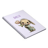 Carnet Lapin mignon tenant une tulipe (Côté Droit)
