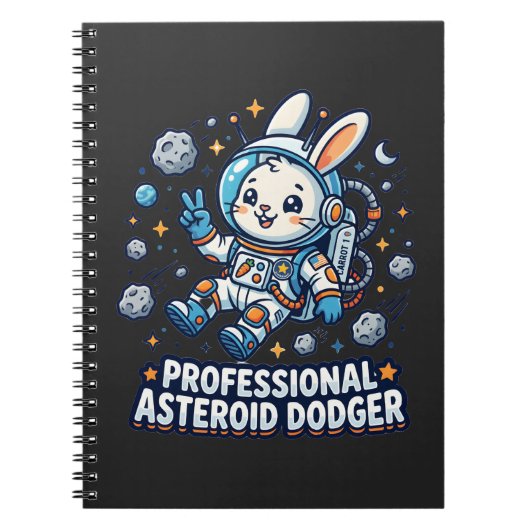 Carnet Lapin Proféssionnel Éviteur d'Astéroïdes (Devant)