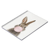 Carnet Lapin soufflant un bubble gum rose (Côté gauche)
