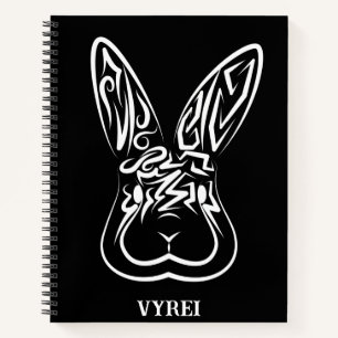 Carnet Lapin tribal noir et blanc