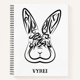 Carnet Lapin tribal noir et blanc