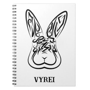 Carnet Lapin tribal noir et blanc