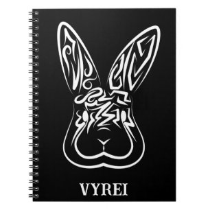 Carnet Lapin tribal noir et blanc
