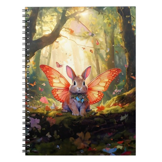 Carnet Lapin Whimsical dans une forêt enchantée (Devant)