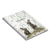 Carnet Lapins Brun Lapins Blanc Floral (Côté Droit)