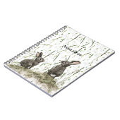 Carnet Lapins Brun Lapins Blanc Floral (Côté gauche)