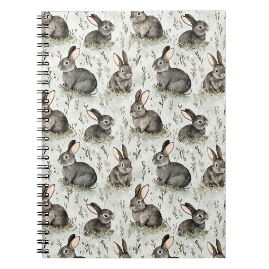 Carnet Lapins de printemps gris (Devant)