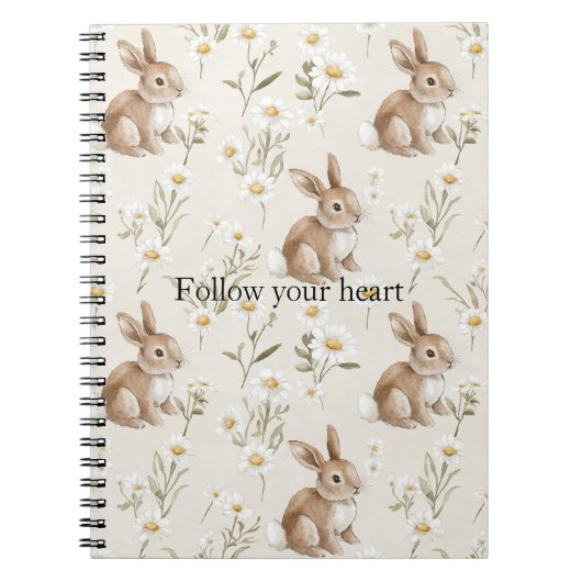 Carnet Lapins Fleurs de Marguerite (Devant)