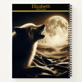Carnet L'appel d'un loup solitaire sous une lune radieuse (Dos)