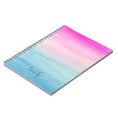 Carnet L'aquarelle bleue rose | d'Ombre ajoutent votre (Côté gauche)