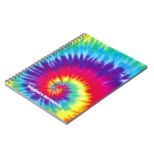 Carnet L'arc-en-ciel super teignent en nouant la hippie (Côté gauche)