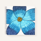 Carnet Large Blue Flower (Devant)
