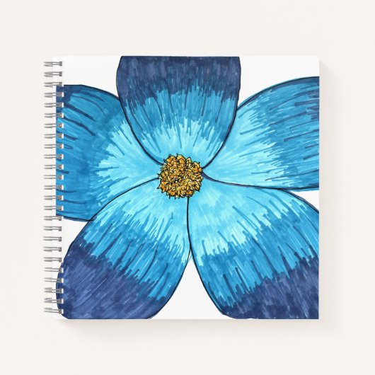 Carnet Large Blue Flower (Devant)