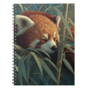 Carnet L'art de la forêt de Bamboo Panda rouge dormant