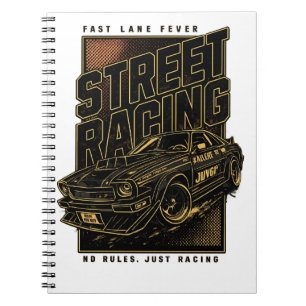 Carnet L'art de la voiture de sport rétro Fast Lane Fever