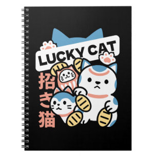 Carnet L'art du chat chanceux – Maneki Neko avec pièce d'