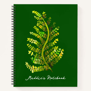 Carnet L'art plante de la feuille de fougère verte