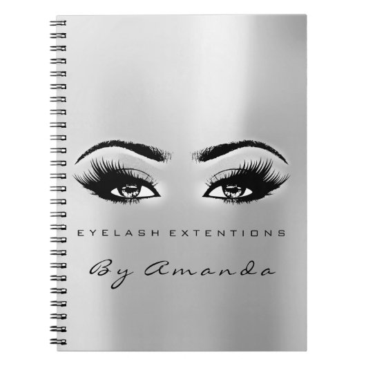 Carnet Lashes Extension Yeux maquillage Artiste gris arge (Devant)