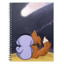 L'astronaute avec le chien regarde la comète