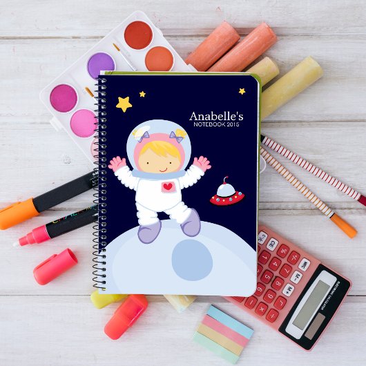 Carnet L'astronaute Girl Kid personnalisée