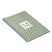 Carnet Latis moderne Monogramme géométrique Sage Green Ja (Côté Droit)