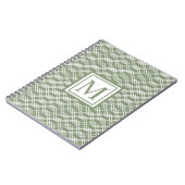 Carnet Latis moderne Monogramme géométrique Sage Green Ja (Côté gauche)