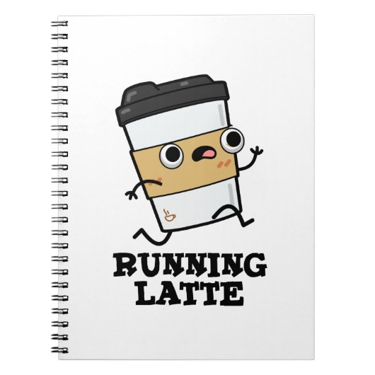 Carnet Latte en course Blague de café drôle (Devant)