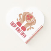 Carnet Latte et coupe d'amour, mains et citation de café (Dos)