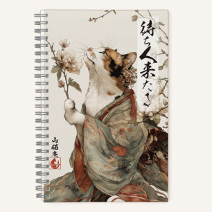 Carnet "L'Attendu Viendra" Art Spirale de Chat Japonais