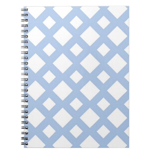Carnet Lattice bleu clair sur blanc (Devant)