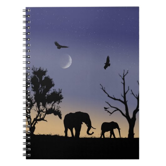 Carnet L'aube africaine - les éléphants (Devant)
