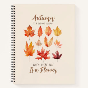 Carnet L'automne est le deuxième printemps - Feuilles d'a