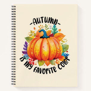 Carnet L'automne est ma couleur préférée - Citrouille et