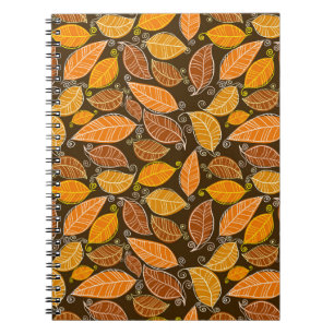 Carnet L'automne laisse un motif transparent, arrière - p