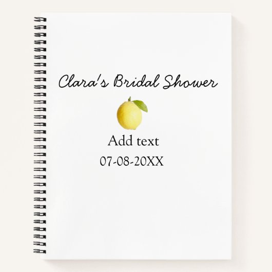 Carnet Lavage de mariage de citron moderne simple minimal (Devant)
