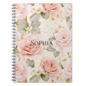 Carnet Lavage de robe de mariée floral rose blush crème (Devant)