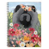 Carnet LAVAGE EN noir clair - Chien de Chow bleu (Devant)